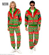 Widmann - Grappig & Fout Kostuum - Chille Kerst Retro Trainingspak Groen Kostuum - Rood, Groen - XL - Kerst - Verkleedkleding