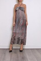 Lange grijze jurk met print - dames - one size (36TOT 40)
