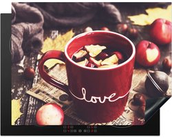KitchenYeah® Inductie beschermer 77x59 cm - Thee - Appel - Cranberry - Kookplaataccessoires - Afdekplaat voor kookplaat - Inductiebeschermer - Inductiemat - Inductieplaat mat