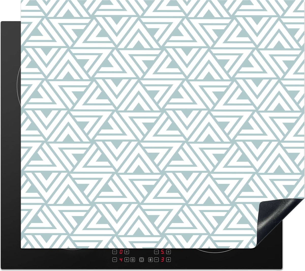 KitchenYeah® Inductie beschermer 58.3x51.3 cm - Patroon - Lijn - Design - Groen - Kookplaataccessoires - Afdekplaat voor kookplaat - Inductiebeschermer - Inductiemat - Inductieplaat mat