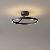 Plafondlamp Oregon Zwart - Ø33cm - LED 2x15W 2700K 2x1323lm - IP20 - Dimbaar > spots verlichting led zwart | opbouwspot led zwart | plafonniere led zwart | plafondlamp zwart | sfeer lamp zwart | design lamp zwart