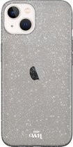xoxo Wildhearts siliconen glitter hoesje - Sparkle Away Black - Siliconen hoesje geschikt voor iPhone 15 - Telefoonhoesje - Shockproof case met glitters - Glitter hoesje zwart