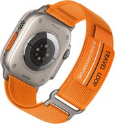 Trail Loop Sportband Oranje - Geschikt voor 38mm - 40mm - 41mm Apple Watch - Zachte nylon smartwatchband met klittenband - Voor iWatch Series 9 8 7 6 SE 5 4 3 2 1 kleine modellen