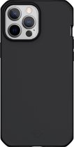 ITSkins Hoesje geschikt voor Apple iPhone 13 Pro Max Telefoonhoesje Flexibel TPU | ITSkins SpectrumSolid Backcover Shockproof | Schokbestendig iPhone 13 Pro Max Telefoonhoesje | Anti Shock Proof - Plain Black | Zwart