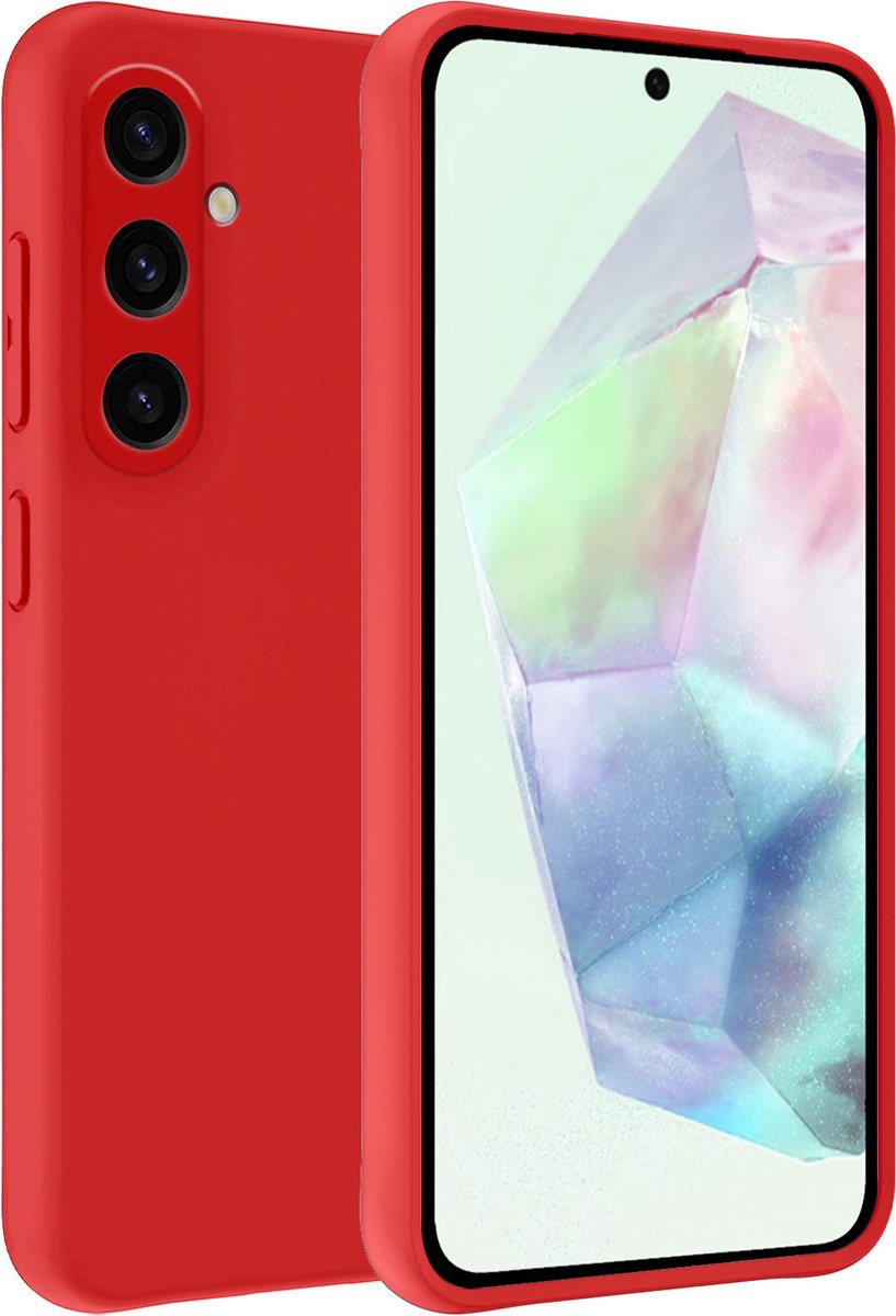 Hoesje Geschikt voor Samsung Galaxy A35 - Sterk & Shockproof - Hoes Cover - Siliconen Case - Rood