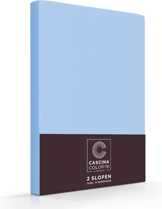 Premium Egyptisch percale katoen oxford rand kussenslopen blauw - 60x70 - set van 2 - meest luxe katoensoort - hogere weefdichtheid en garenfijnheid - hotelsluiting