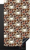 KitchenYeah® Inductie beschermer 30x52 cm - Koffie - Kaneel - Patronen - Kookplaataccessoires - Afdekplaat voor kookplaat - Inductiebeschermer - Inductiemat - Inductieplaat mat