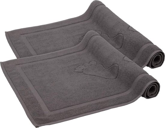 NatureMark Set van 2 Badstof Badmatten, 100% Katoen, 50x80cm, Crème