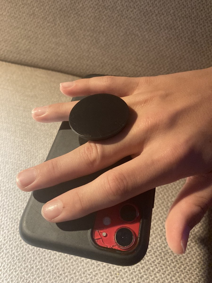 Telefoon grip – zwart design - slimme houvast voor je smartphone - met plak sticker