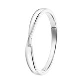 Lucardi Dames Zilveren ring twist - Ring - 925 Zilver - Zilverkleurig - 20 / 63 mm