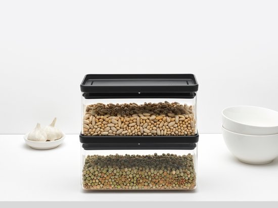 Brabantia Tasty+ Conteneur de conservation - Empilable - 1,5 l - Gris foncé
