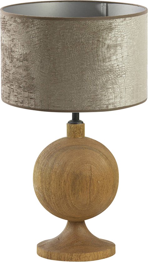 Light and Living tafellamp - zilver - hout - SS10341