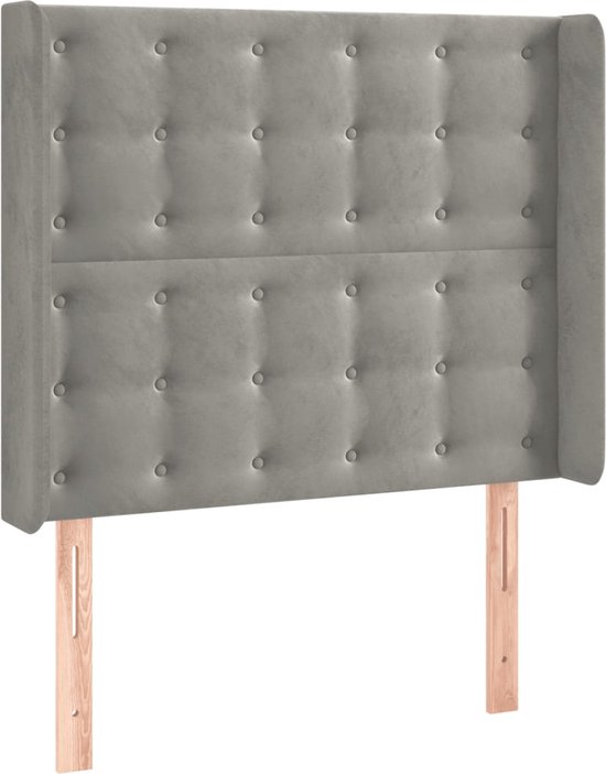 vidaXL Tête de lit LED Velours Gris clair 103x16x118/128 cm