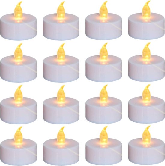 ALLGoods. led theelichtjes bewegend vlam - led kaarsen 24 stuks - Dinerkaarsen Veilig en Duurzaam - Wit