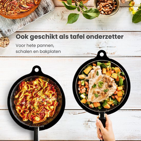 MoreCore Inductie Beschermer - Hittebestendig tot 280 ºC - Inductie Matjes Rond - Panbeschermers - Onderzetters Pannen - Afdekplaat voor Kookplaat - Inductie Mat - Inductiebeschermer - Inductie Afdekplaat - 2x24 cm