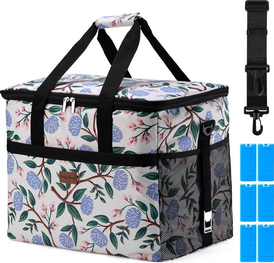 Sac isotherme Packaway 4 couches - Sac à déjeuner 40 litres - Fleur White