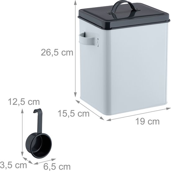 Récipient à nourriture pour chien Relaxdays - lot de 2 - métal - 5,5 l - récipient à nourriture pour chat - cuillère