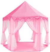 Bobbel Home - Tente de jeu pour Enfants - Maisonnette - Château de princesse - Avec fond - 135x135x140cm - Rose