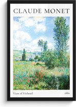Fotolijst inclusief poster - Posterlijst 40x60 cm - Posters - Claude Monet - View of Vétheuil - Kunst - Oude meesters - Foto in lijst decoratie - Wanddecoratie woonkamer - Muurdecoratie slaapkamer