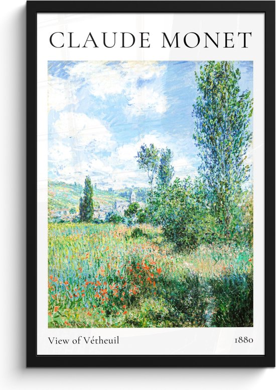 Cadre photo avec affiche - Cadre affiche 40x60 cm - Posters - Claude Monet - Vue de Vétheuil - Art - Maîtres anciens - Décoration photo sous cadre - Décoration murale salon - Décoration murale chambre