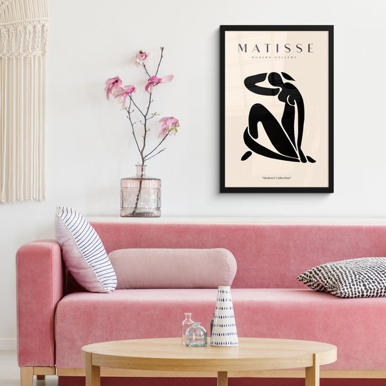 Cadre photo avec affiche - Cadre affiche 40x60 cm - Posters - Femme - Matisse - Art - Moderne - Décoration photo en cadre - Décoration murale salon - Tableau abstrait - Décoration murale chambre - Décoration chambre - Accessoires décoratifs