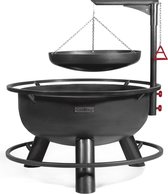 CookKing - Premium grill Bandito 80 cm met grillrooster en hanger - Vuurschaal BBQ - Staal - Zwart