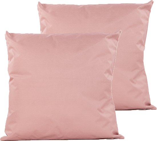 Anna's Collection Sierkussen pour intérieur et extérieur - 2x - vieux rose - 60 x 60 cm - coussin de jardin