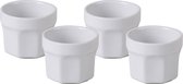 Petits bols/plats de service Urban Living - blanc ivoire - céramique - lot de 4 pièces - D5,5 cm - sauces/snacks/noix