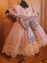 Robe de soirée faite main Ultra luxueuse - Robe de princesse - vieux rose - taille 86/92