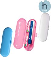 3 stuks elektrische tandenborstel-etui, reisetui, hoes voor tandenborstel, reisetui, oral b tandenborstelhouder, tandenborstelbox, tandenborstelbox, tandenborstelkoffer, wit, blauw, roze