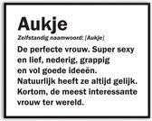 Aukje betekenis Grappig Fotolijst met glas 30 x 40 cm - Cadeau - Kado - Grappige foto - Poster voor verjaardag - Canvas - Schilderij - incl ophangsysteem