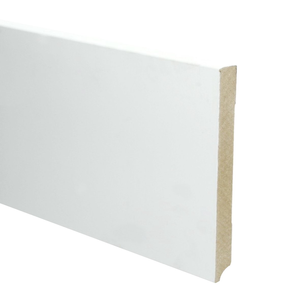 Overschilderbaar MDF Moderne plint 220x18 wit gegrond (12 m)