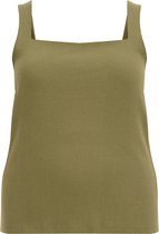 WE Fashion Dames singlet van ribstof - Curve