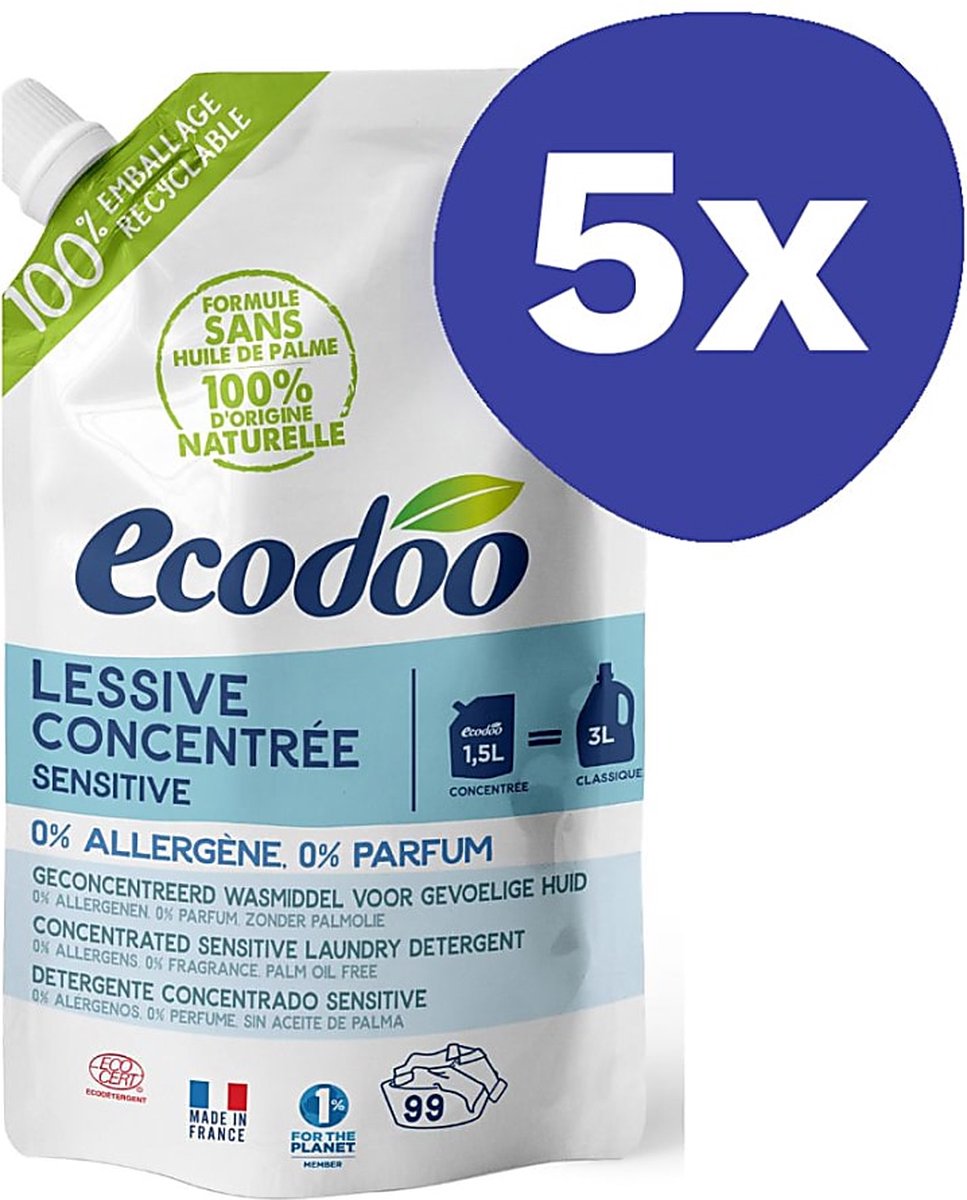 Goedkoopste Ecodoo Geconcentreerd Wasmiddel - Sensitive (5x 1,5L