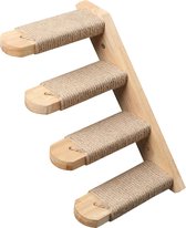 Trend24 - Katten klimmuur - Kattentrap - Klimmuur kat - Katten klim wand - Katten wandmeubel - Katten muur - Katten klimmuur onderdelen - Kattenmuur - 22 x 40 cm - Hout - Sisal