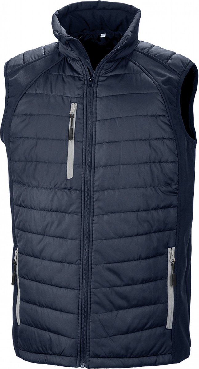 Black Compass gewatteerde softshell bodywarmer 'Result' Navy/Grey - XXL