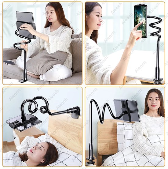 Vikye Telefoonhouder met lange arm, 360 graden telefoonhouder, flexibele universele telefoonhouder voor bed, bureau, kantoor, keuken en auto
