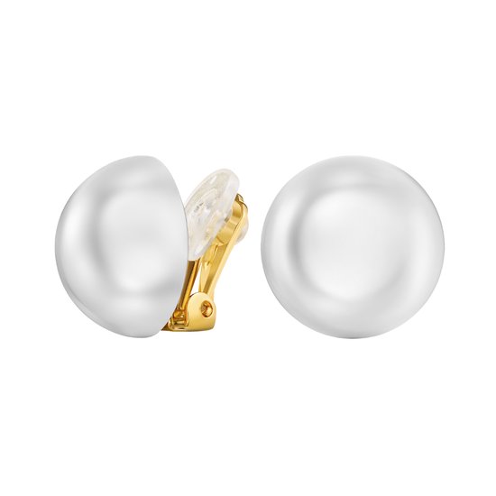 Traveller Clip Oorbellen - 22kt Verguld - Parels - 10mm - Wit