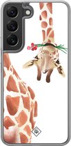 Casimoda® hoesje - Geschikt voor Samsung Galaxy S22 - Giraffe - 2-in-1 case - Schokbestendig - Giraffe - Verhoogde randen - Bruin/beige, Transparant