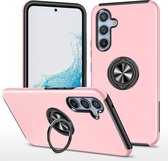 Telefoonhoesje Met Vingerring & Magneet voor Telefoohouders - Hoesje Geschikt voor: Samsung Galaxy A54 - Anti-drop harde cover - Roze