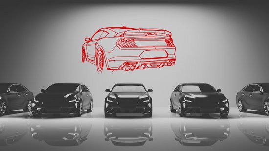 Aventador SVJ Roadster Angle - Silhouette - Metaalkunst - Rood - 120cm - Auto Decoratie - Muur Decoratie- Man Cave - Cadeau voor man- Inclusief ophangsysteem