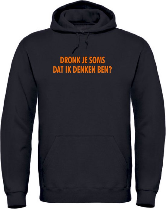 EK kleding hoodie zwart XXL - Dronk je soms dat ik denken ben? - soBAD. | Oranje hoodie dames | Oranje hoodie heren | Oranje sweater | Oranje | EK | Voetbal | Nederland