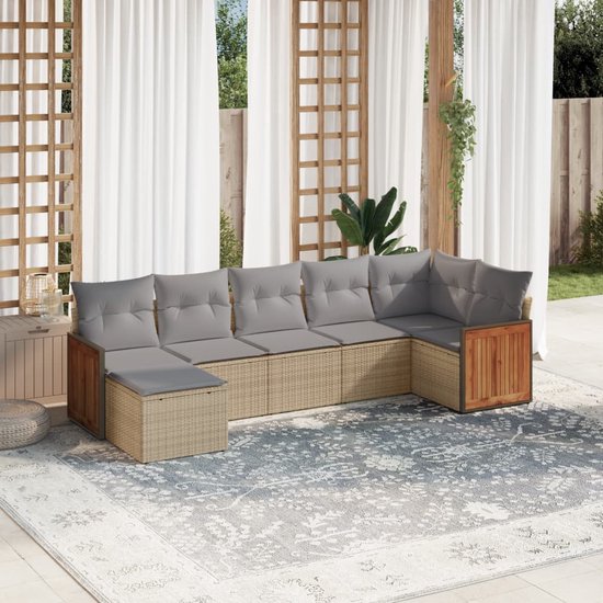 vidaXL-7-delige-Loungeset-met-kussens-poly-rattan-beige