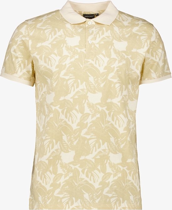 Unsigned heren polo beige met print - Maat XL