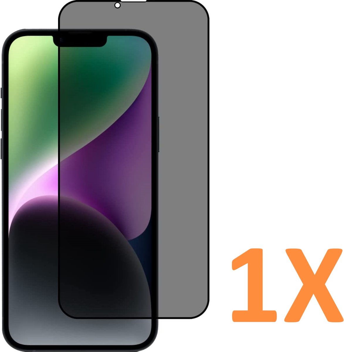 Screenprotector Glas - Privacy Tempered Glass Screen Protector Anti-Spy - 1x Geschikt voor: Apple iPhone 14 Pro Max