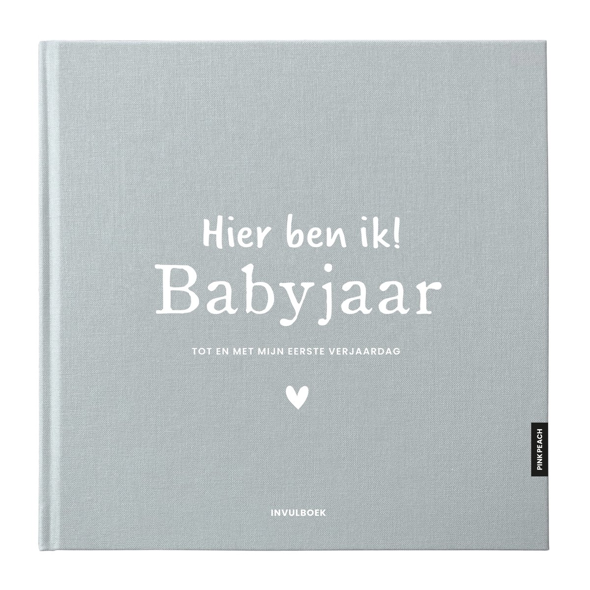 PINKPEACH - Babyjaar Invulboek - Eerste jaar - Linnen - Sky