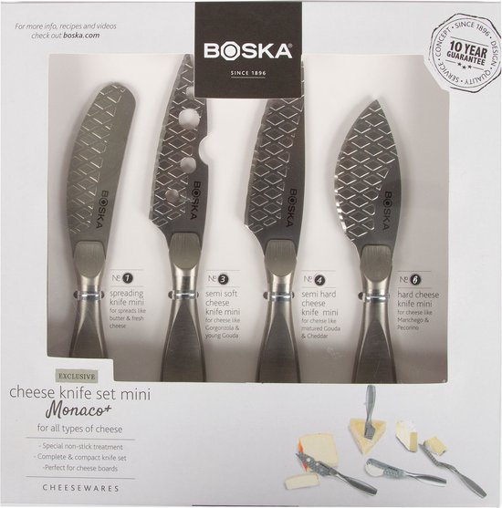 Boska Mini Monaco + - Set de couteaux à fromage - pour tous les fromages - 4 pièces