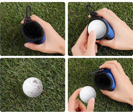 *** Clip on Golfbalwasser in Zwart - Ideaal voor het Schoonmaken van Golfballen - Handige Golfaccessoire - Golfbal Reiniger - van Heble® *** van Heble® — afbeelding 4