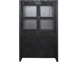 Vitrinekast Boaz - 115 cm - zwart