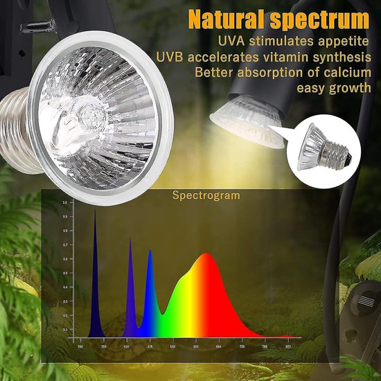 UVB Reptielenlamp 25 watt - terrarium verlichting - warmtelamp - halogeenlamp - UVA + UVB - schildpadden - hagedissen - slangen - vogelspinnen - Merkloos